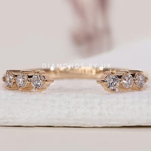 Lab Grown Diamond Custom Open Gap Band Open Ring for Engagement Ring Matching Diamond Band Open Wedding Ring Open Diamond Anniversary Ring