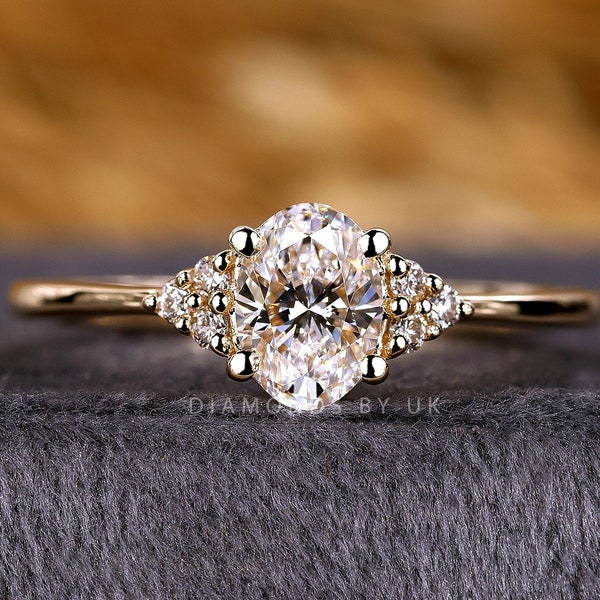 Ovale Lab Grown Diamond Engagement Ring ovale briljante diamanten ring unieke diamanten jubileumring belofte ring voor vriendin ovale ring haar