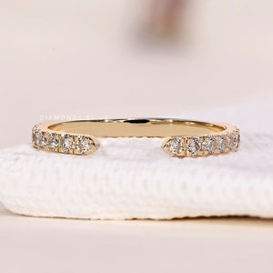 Open Wedding Ring for Engagement Ring Lab Grown Diamond Ring Stackable Open Gap Ring for Main Ring Wedding Matching Band Diamond Engagement