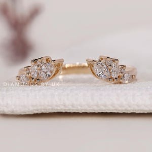 Genuine Lab Grown Diamond Cuff Ring Custom Open Gap Ring Engagement Ring Perfect Matching Band Wrap Around Ring Open Stacking Wedding Band