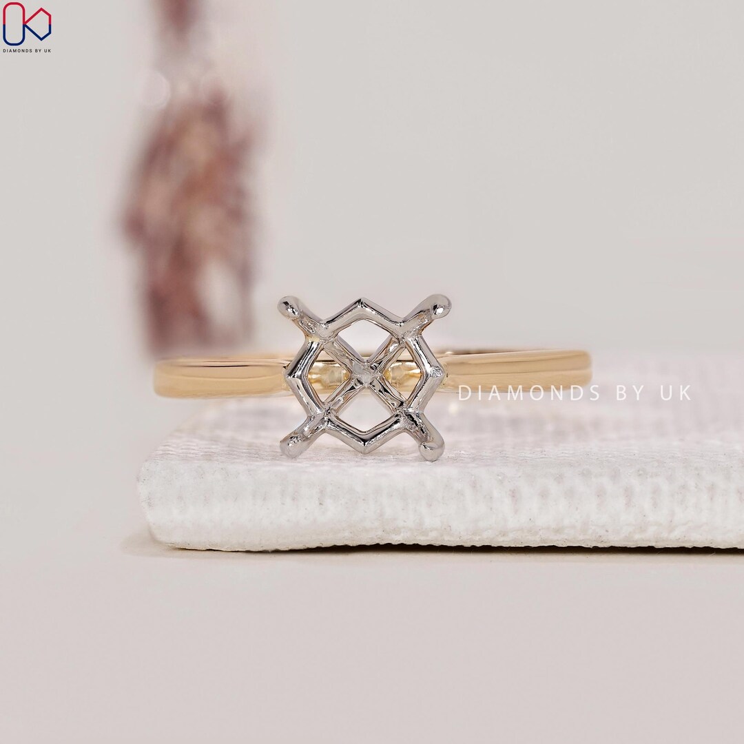 Setiangon Shape Custom Shape Size Ring Setting Without Diamond Yellow White Rose Gold ...