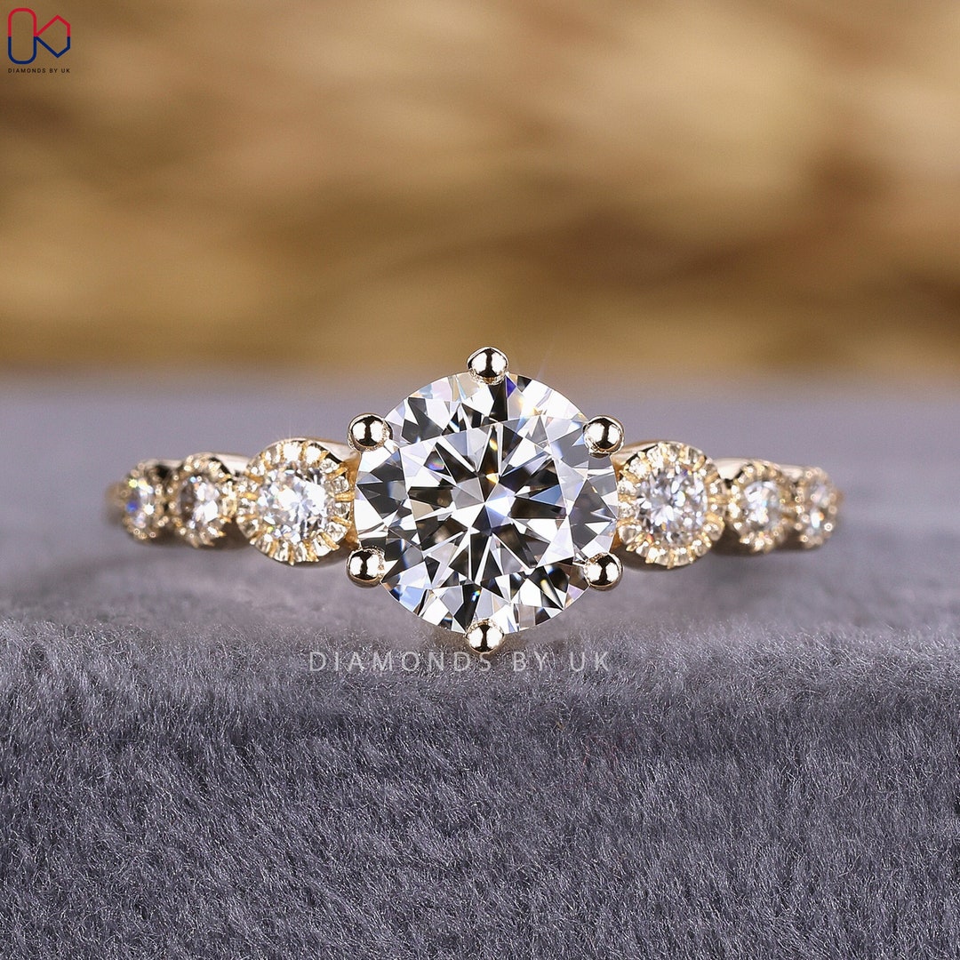 IGI Certified Round Brilliant Lab Grown Diamond Engagement Ring Round