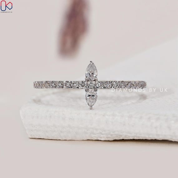 Two Stone Promise Ring for Her Best Anniversary Gift for Wife You