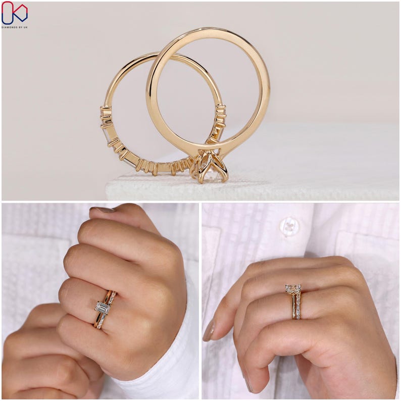 lab diamond ring set