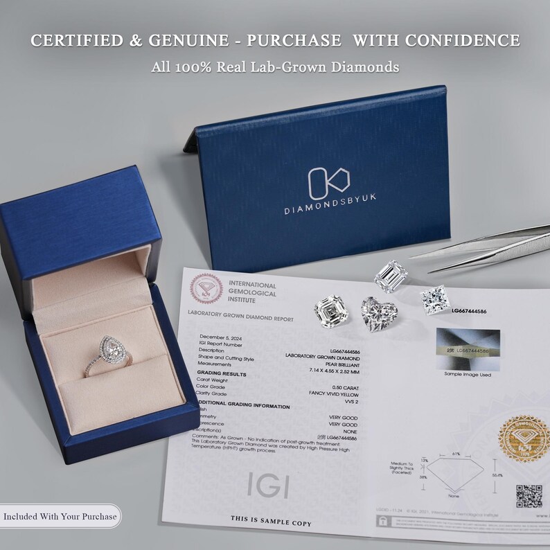 Diamond Engagement Ring Minimalist Solitaire Ring for Women Brilliant ...