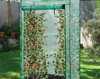 Serre pour tomates avec couverture imperméable 100x50x150cm (40"x20"x60") Vert Serre de Jardin pour Légumes Plantes Fleurs Bâche Renforcée