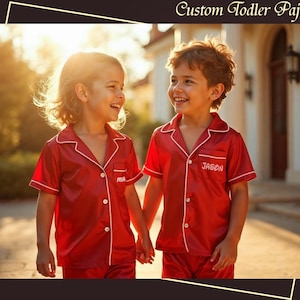 Custom Kids Pajamas Set Toddler Pjs Flower Girl Pajamas Junior Bridesmaid Pajamas Birthday Gifts Sleepover Party PJs Bridesmaid Gifts