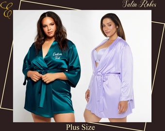 Customized 6XL Robes Customized Robes Custom Bridal Robe Bridesmaid Robes Hen Party Robe Birthday Robes Satin Robe Plus Size Robes