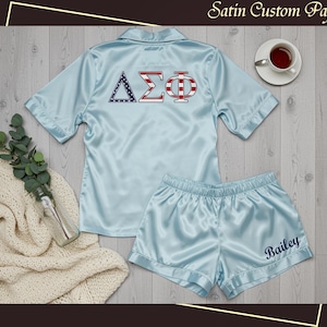Personalized Zeta Phi Beta PJs Sorority Pajama Set Greek Life Pajamas Set Matching Satin Pajamas Cheer Team Pjs Sorority & Fraternity Gifts