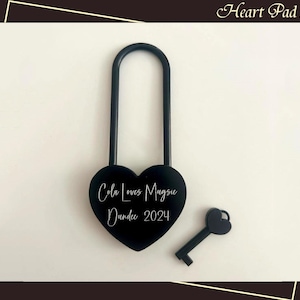 Personalized Engraved Padlock with Key, Two Hears Locked in Love Lock, Love Lock, Custom Lock for Love, Anniversary Gifts, Wedding Gift