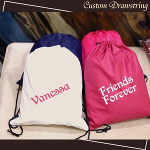 Personalized Drawstring Bag Customize Drawstring Custom Gym Drawstring Bag Bridal party Drawstring bag Gift For Her Wedding Gift