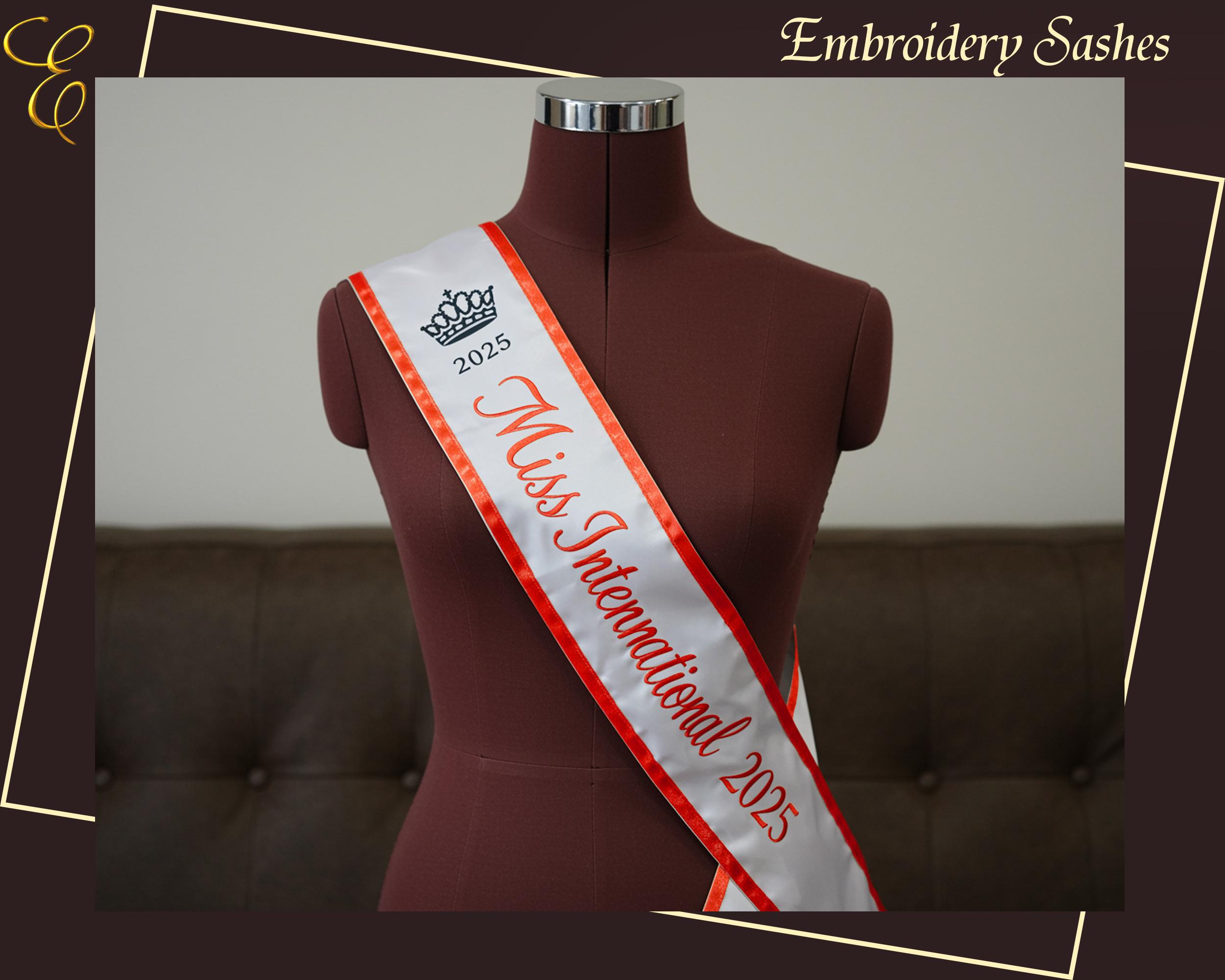 Personalized Robe Pageant Custom Embroidered Pageant Sash | Event Party Sash | Personalized Sash ...