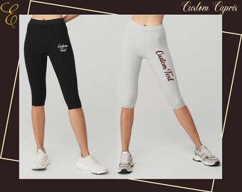 Workout Capri Customize Capri Personalize Capri Yoga Capri Gym Capri Custom Print Capri Gift For Her Capri leggings Exercise Capri