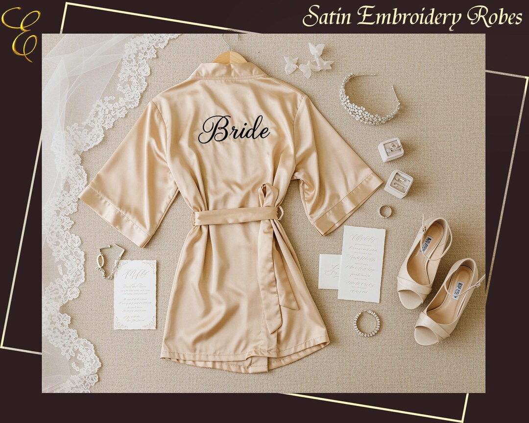 Custom Bridal Robe Personalized Embroidered Robes Bachelorette Party ...