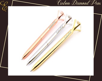 Bridal Shower Favors for Guest | Custom Engraved Diamond Pen | Graduation Sweet 16 Party Favors | Personalized Name Gift for Her