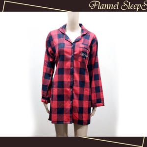 Bridal Flannel Shirt - Custom Bridesmaid Pjs Shirt - Flannel Sleep Shirts - Bridal Party Shirts - Oversized Plaid Shirts - Bridesmaid Gifts