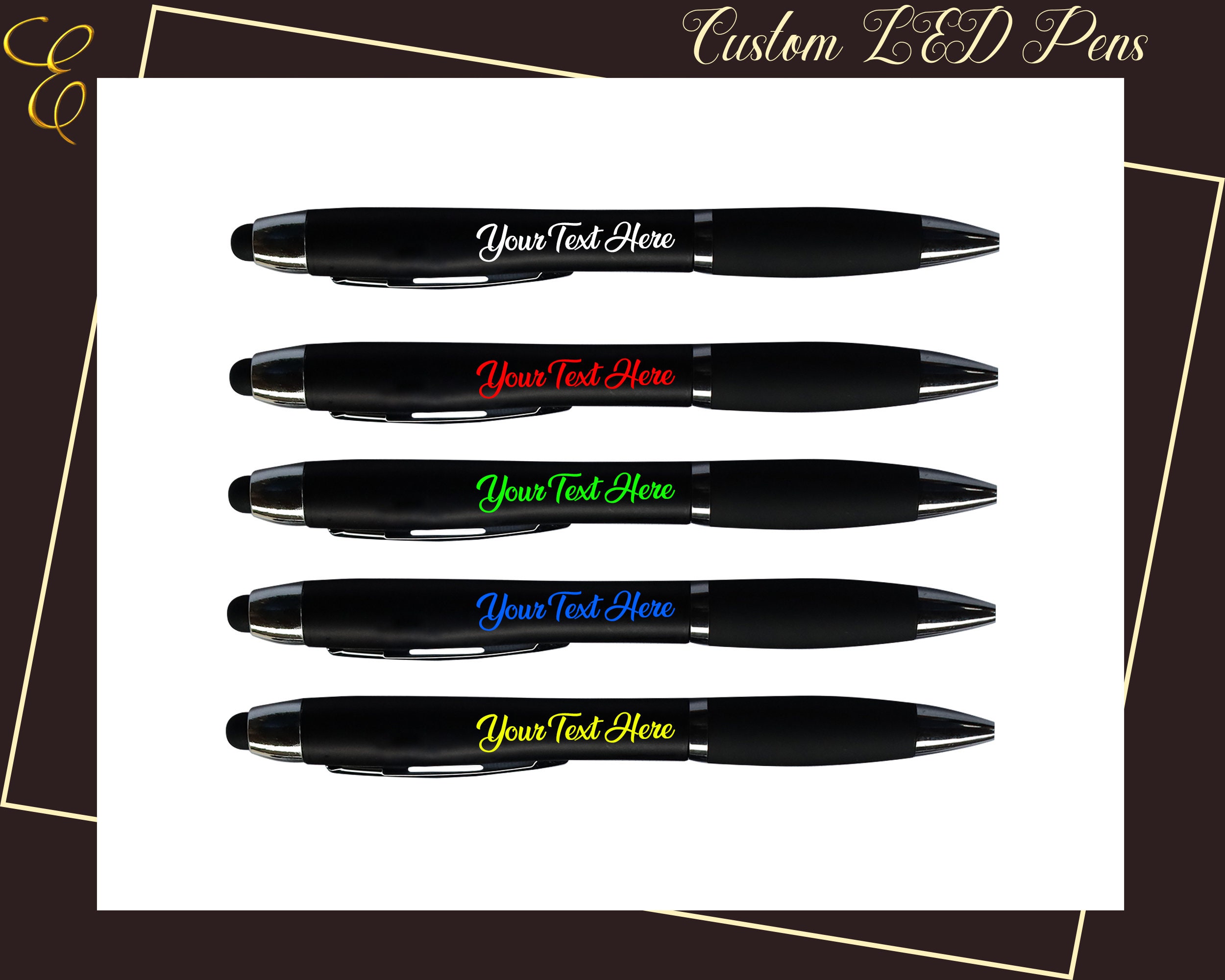 Personalized LED Pen Customized LED Pens With Stylus Custom Name Pens ...