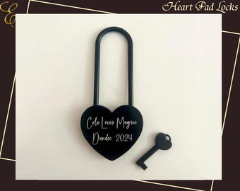 Personalized Engraved Padlock with Key, Two Hears Locked in Love Lock, Love Lock, Custom Lock for Love, Anniversary Gifts, Wedding Gift