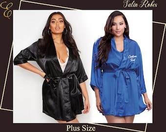 Personalized Bridesmaid Robe Plus Size 6XL Bridesmaid Satin Robes Silky Satin Plus Size Robes Custom Plus Size 6XL Robes Gifts Wedding Robes