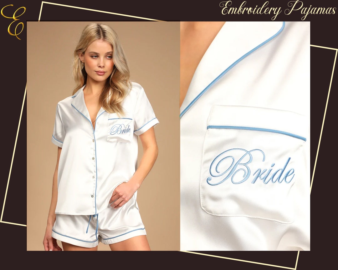 Customized Embroidery Pajama Set Personalized Embroidery Pajamas