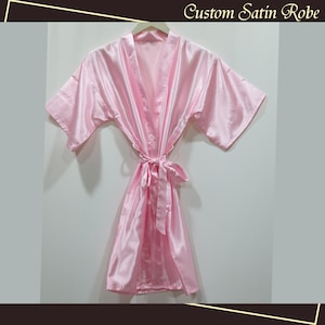 Personalized Bridesmaid robes, Wedding Dressing Gown, Bridal robe, Robes, Satin Wedding Robe, white bridal Robe, Bridal Party Robes