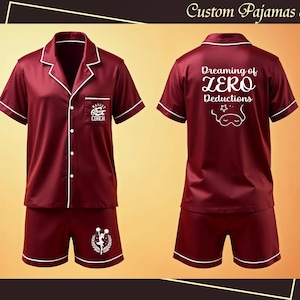 Customized Dreaming of Zero Deductions Pajama Set Cheer Team Pajama Sets Custom Pjs Personalized Pajamas Set Your Design Pjs Dance Team Pjs