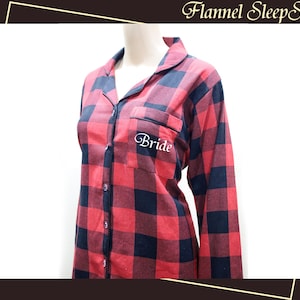 Bridal Party Shirts - Flannel Sleep Shirts - Oversized Plaid Shirts - Bridal Flannel Shirt - Custom Bridesmaid Pjs Shirt - Bridesmaid Gifts