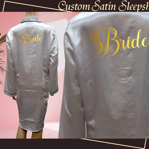 Personalized Bridal Sleep Shirt - Bridesmaid Sleep Shirt - Bridesmaid Gift - Brides Button Down Shirts - Getting Ready Shirt - Wedding Shirt