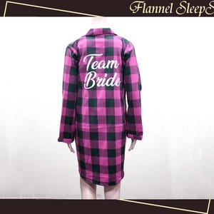 Bridal Party Shirts - Flannel Sleep Shirts - Oversized Plaid Shirts - Bridal Flannel Shirt - Custom Bridesmaid Pjs Shirt - Bridesmaid Gifts