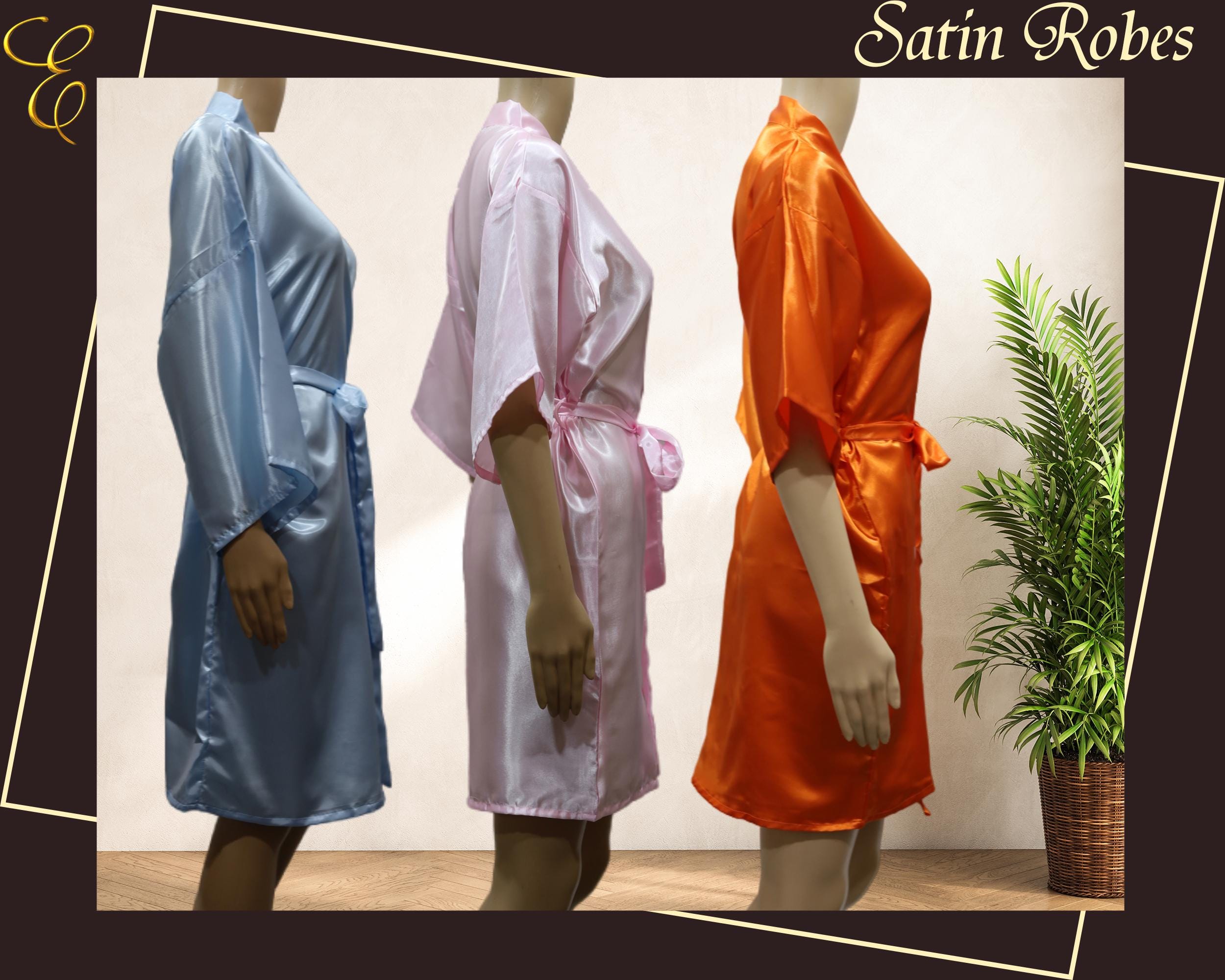 Quanza Robe Quinceanera Satin Kimono Robe Getting Ready Robes Personalized Robe ...