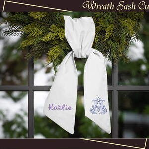 Ceinture couronne de broderie monogramme personnalisé ceinture de couronne de broderie maison de vacances décoration de porte d&#39;entrée personnalisée Couronne de porte d&#39;entrée ceinture de mariage