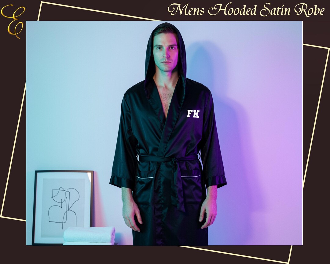 Custom Satin Robe With Boxer Groom & Groomsmen Robe Custom Satin Men's ...