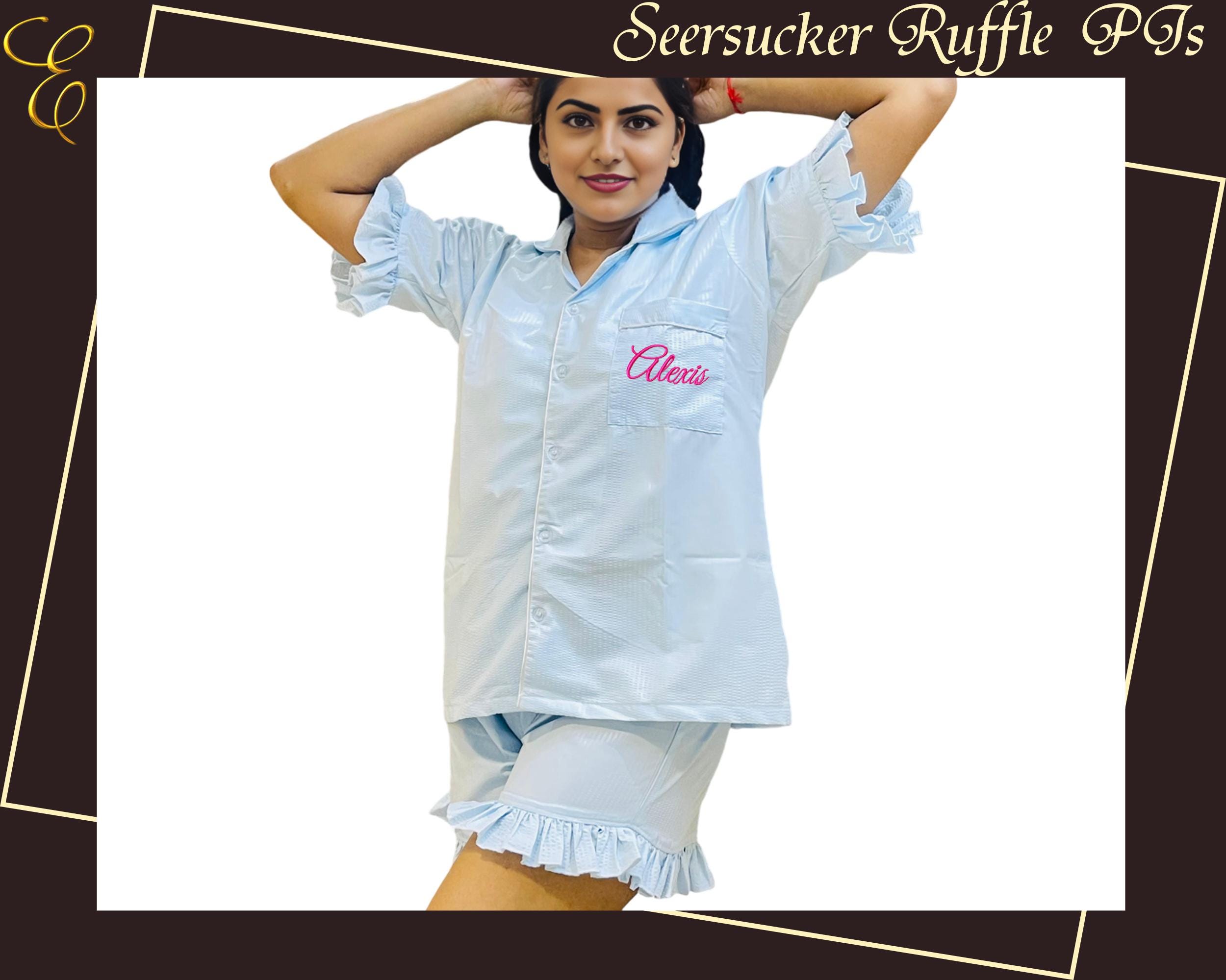 Ruffle pajama set hotsell
