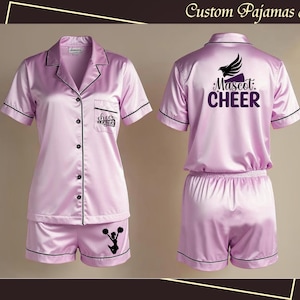 Customized Cheerleaders Pajama Set Custom Cheer Team Pajama Sets Personalized Pyjamas Set University Pajamas Set Dance Team Pajamas