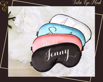 Personalized Sleep Eye Mask with Gift Bag, Bridal Shower Quinceanera Graduation Satin Super Soft Bachelorette Wife Gift Wedding Favors Party