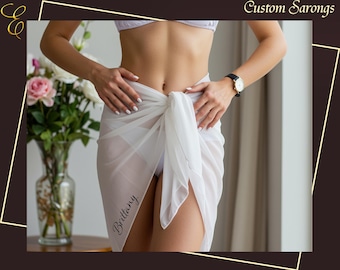 Maßgeschneiderte Sarongs für Brautjungfer und Brautgeschenke Strandparty Sarongs Brautjungfer Geschenke Benutzerdefinierte Sarong Beach Cover Ups für Bikini Wraps