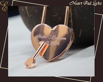 Heart Shaped Love Lock, Custom Engraved Padlock with Key,Two Hearts Locked in Love Lock,Custom Lock for Love,Anniversary Gifts, Wedding Gift