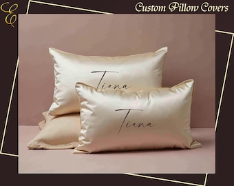 Customized Satin Pillowcase Custom Pillow Covers Personalized Pillowcase Personalized Wedding Gift Bridal Shower Gifts Gift For Her
