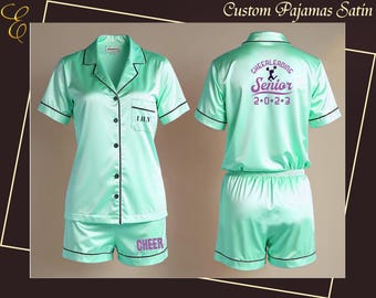 Kundenspezifische Cheerleader-Senioren-Pyjama-Set Kundenspezifische Cheer-Team-Pyjama-Sets Personalisierte Pyjamas-Set Universität Pyjamas Set Dance Team Pyjamas