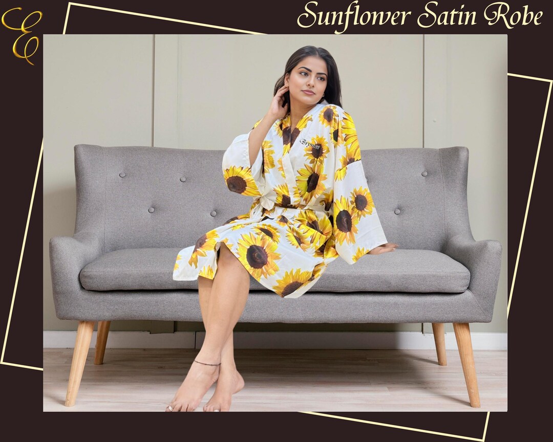 Custom Robe for Bridesmaids - Bridesmaid Floral Robe - Wedding Day Robe ...