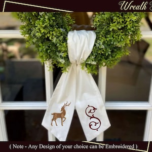Custom Wreath Sash, Both side Wreath Embroidered Sash, Embroidery Sash, Door Hanger, Personalized Wreath Sash, Housewarming Gift, Home Decor