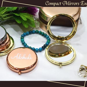 Custom Name Classic Compact Mirror Personalized Compact Mirror Unique Wedding Gift Bachelorette Bridal Shower Gifts Large Compact Mirror