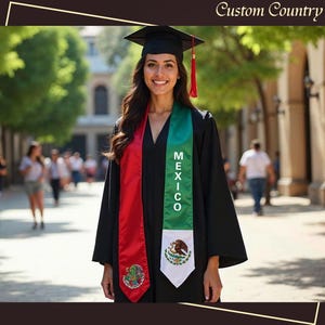Your Country Flag Graduate Stoles - Mixed & Match Flag Graduation Stole - Graduation Gift Idea - Grad Stole - Graduation Sash - Unique Sash