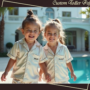 Custom Kids Pajamas Set Toddler Pjs Flower Girl Pajamas Junior Bridesmaid Pajamas Birthday Gifts Sleepover Party PJs Bridesmaid Gifts