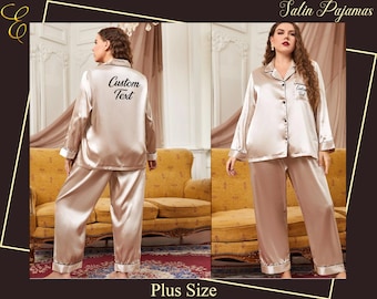 Personalized Plus Size Pajama Set Bridesmaid Pyjamas Customized Pyjamas Custom Pjs Bridal Pyjamas Night Wear Pajamas Gift For Her