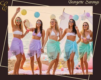Customized Sarongs for Bridesmaid and Bridal Favors Beach Party Sarongs Bridesmaid Gifts Custom Sarong Beach Cover Ups for Bikini Wraps