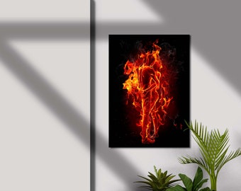 fire and water couple canvas wall art , love couples hugging canvas painting , fire canvas print , water canvas painting , canvas art