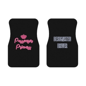 Passenger Princess and Designated Driver Car Mats (2x Front)
