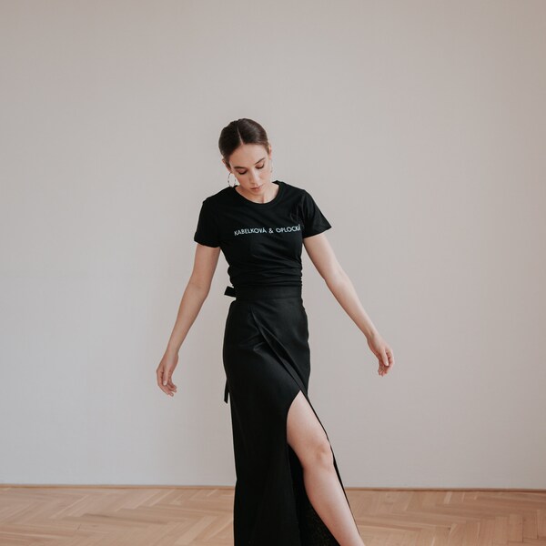 MISS CRAB linen wrap skirt main image 1