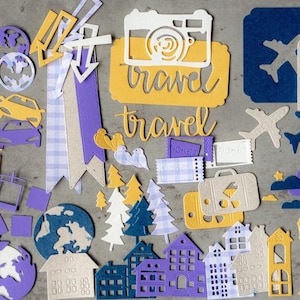 Set di carta fustellata da viaggio - scrapbooking / journaling / creazione di biglietti / junk journal